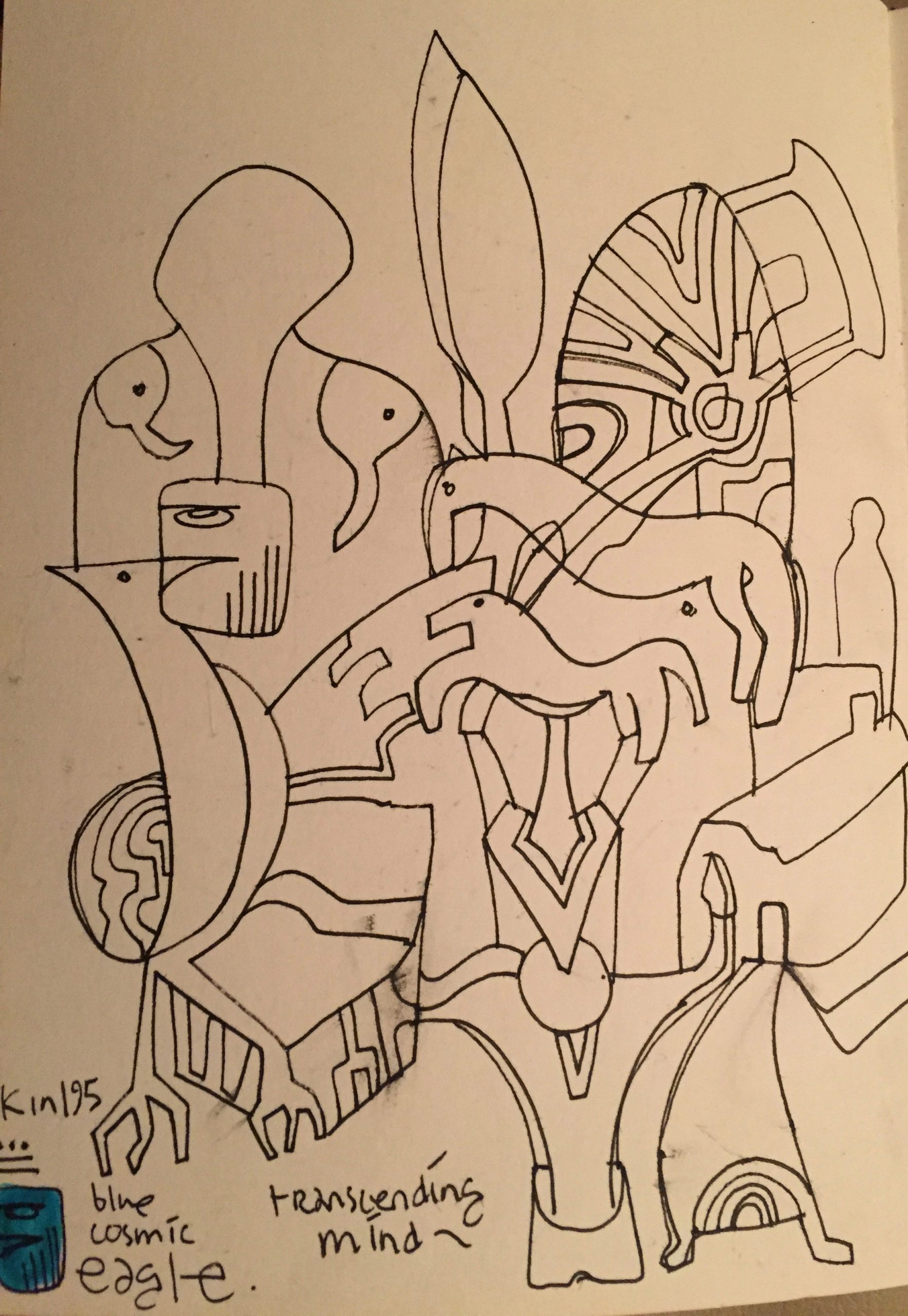 kin 195 • blue cosmic eagle – Elegant Star [GAP] •galactic arts projects•